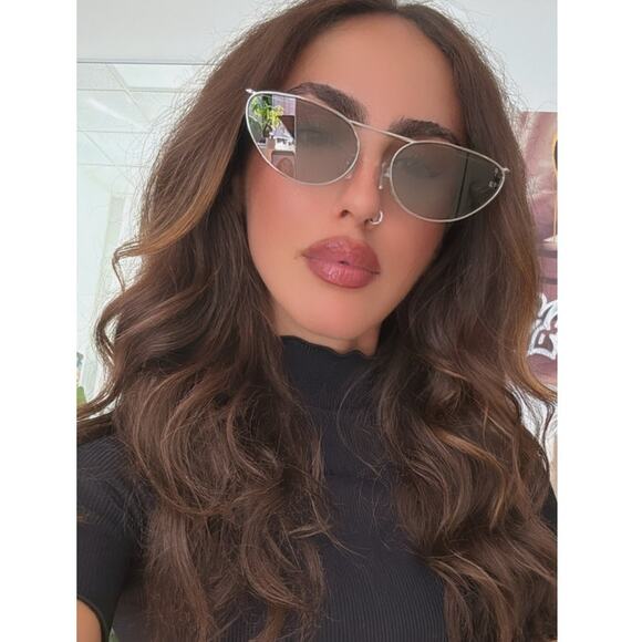 NEW Alexander McQueen AM0424S Silver Cat Eye Sunglasses main image 7